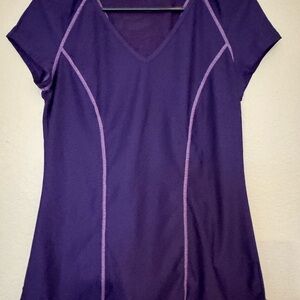 Athleta Purple V-Neck Women's Top Size M
